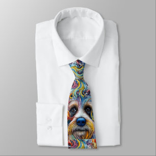 Cute Pop Art Terrier   Neck Tie