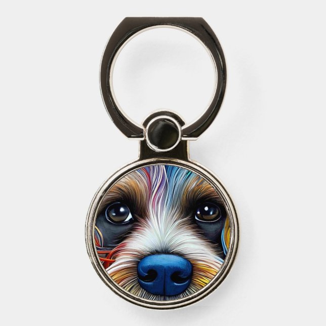 Cute Pop Art Terrier   Phone Ring Stand (Front)
