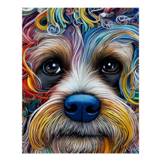 Cute Pop Art Terrier Poster