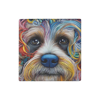 Cute Pop Art Terrier   Stone Magnet