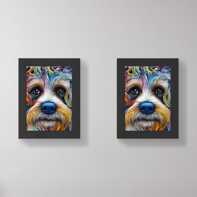 Cute Pop Art Terrier   Wall Art Sets (Front)
