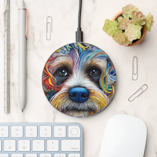 Cute Pop Art Terrier   Wireless Charger