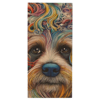 Cute Pop Art Terrier   Wood Flash Drive