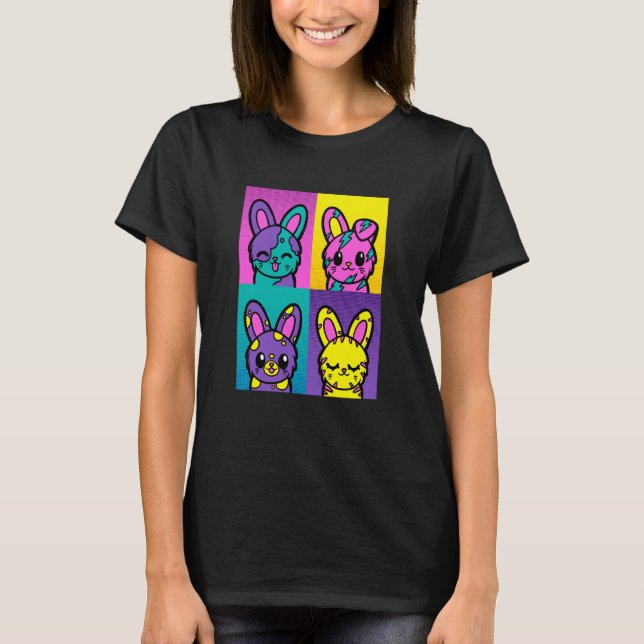 Cute Pop Bunny Rabbit Animal Bunny Mom Bunny Dad T-Shirt (Front)