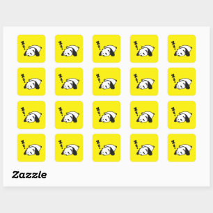 Cute Pop Panda Square Sticker