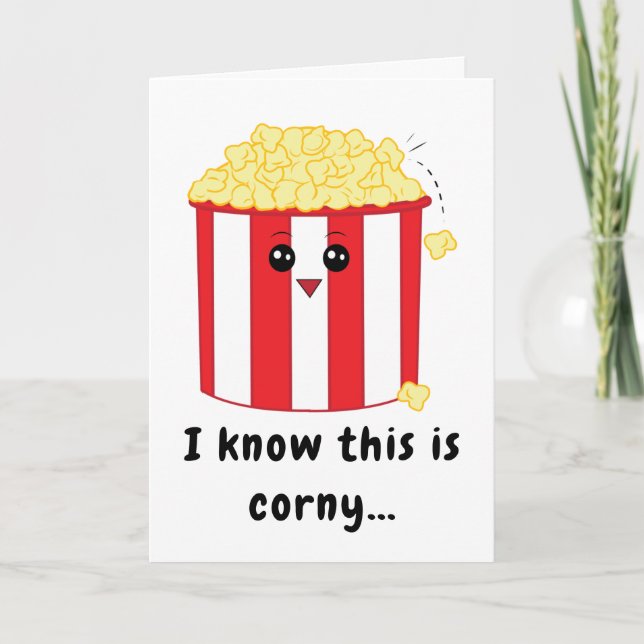 Cute Popcorn Birthday Card (Front)