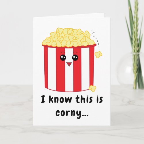 Cute Popcorn Birthday Card