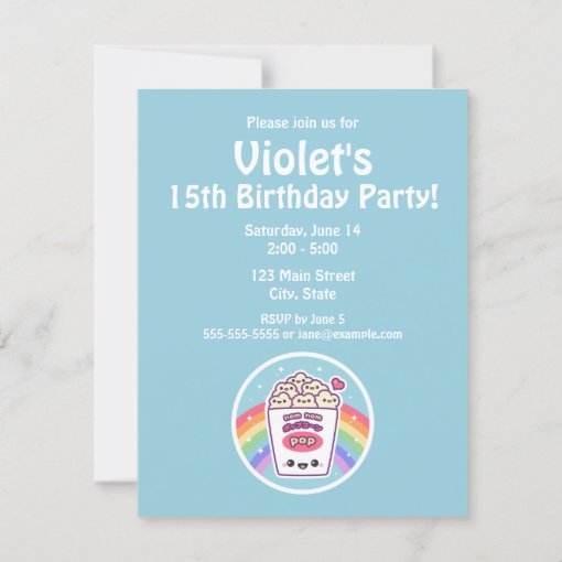 Cute Popcorn Birthday Party Invitations | Zazzle