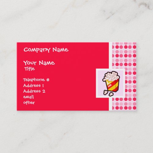 Cute Popcorn Business Cards