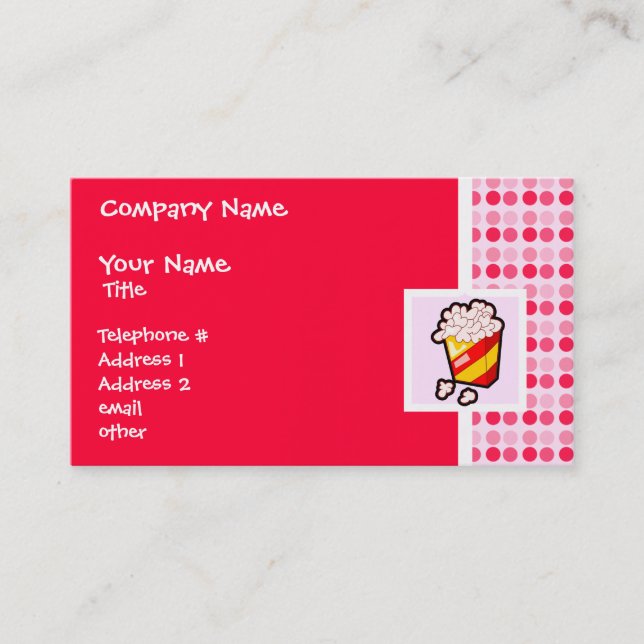 Cute Popcorn Business Card (Front)