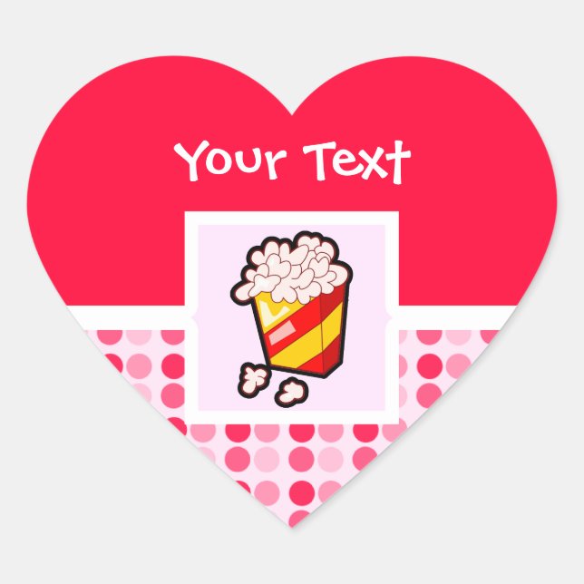 Cute Popcorn Heart Sticker (Front)