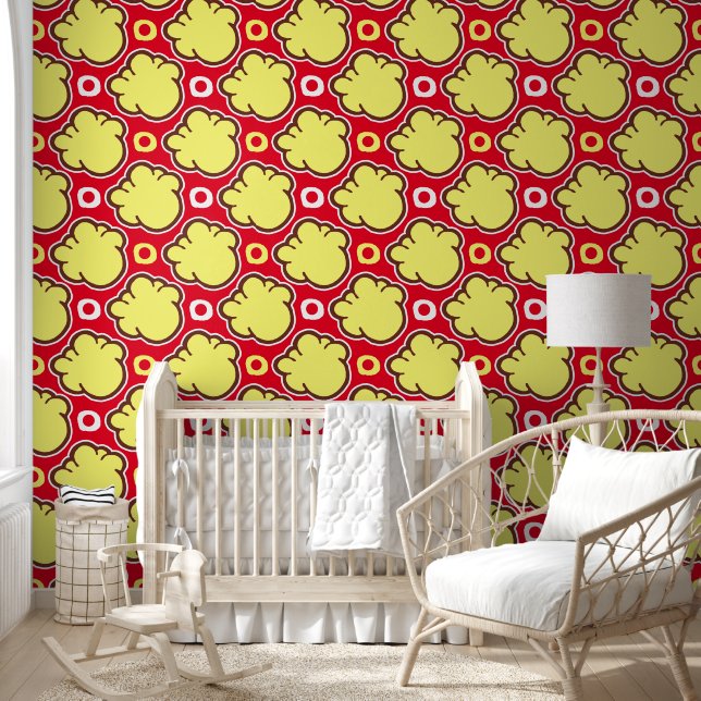 Cute Popcorn Pattern Wallpaper (Kids)