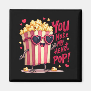 Cute Popcorn Valentine You Make My Heart Pop! Magnet