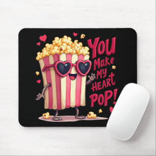 Cute Popcorn Valentine You Make My Heart Pop! Mouse Pad