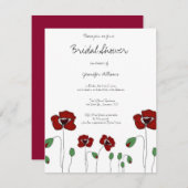 Cute poppy bridal shower invitations (Front/Back)