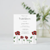 Cute poppy bridal shower invitations (Standing Front)