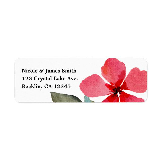 Cute Poppy Red Spring Flowers Floral Party Label (Front)