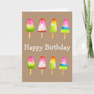 Cute popsicle ice-block Summer birthday Card
