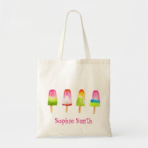 Cute popsicle ice_block Summer watercolor Tote Bag