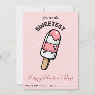 Cute Popsicle Ice-Cream Kids Class Valentine's Day Holiday Card