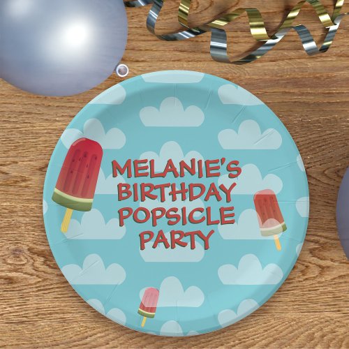 Cute Popsicle Kids Birthday Paper Plates