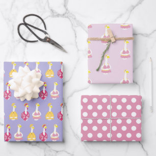 Cute Porch Goose Clothes Wrapping Paper Sheets