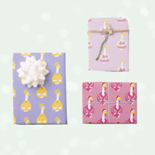 Cute Porch Goose Outfits Wrapping Paper Sheets