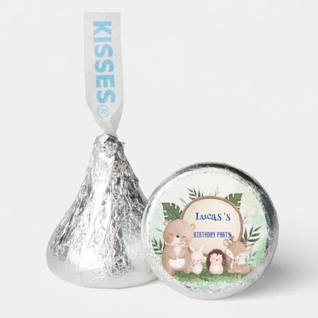Cute porcupine Bear birthday jungle Birthday party Hershey®'s Kisses® (Front)