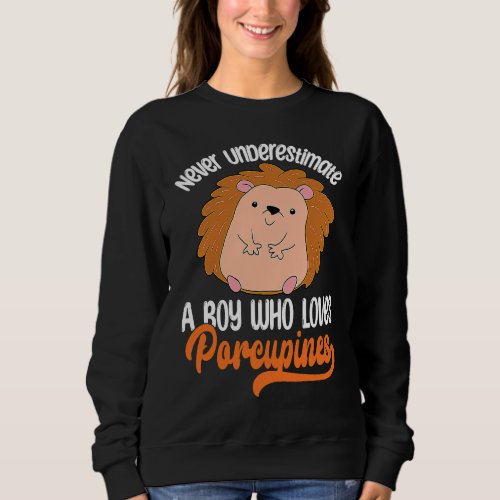 cute Porcupine   boys Porcupines Sweatshirt