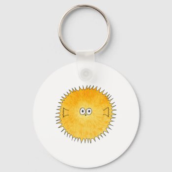 Cute Porcupine Fish. Keychain by Animal_Art_By_Ali at Zazzle