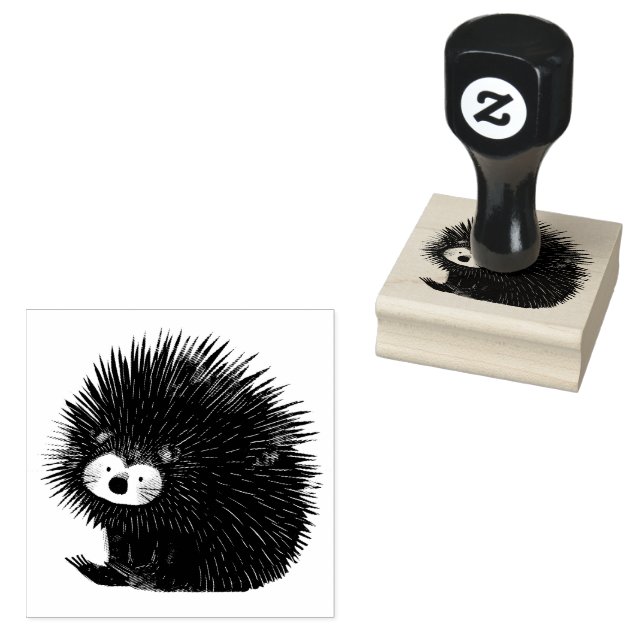 Cute Porcupine Quill | Rubber Stamp (Stamped)