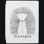 Cute Porcupine Simple Line Drawing Custom Name iPad Smart Cover<br><div class="desc">This cute custom iPad case features a whimsical line drawing of a porcupine. Personalize it with your name in a fun typewriter typography. Great gift idea!</div>