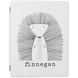 Cute Porcupine Simple Line Drawing Custom Name iPad Smart Cover