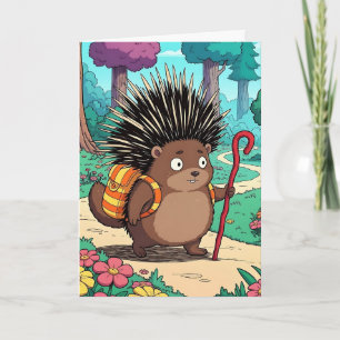 Cute Porcupine Son's Birthday Card