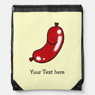 cute pork sausage cartoon - just add name drawstring bag
