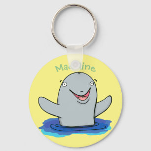Cute porpoise happy cartoon keychain