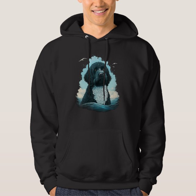 Cute Portie Dog on Portuguese Water Dog  1 Hoodie (Front)