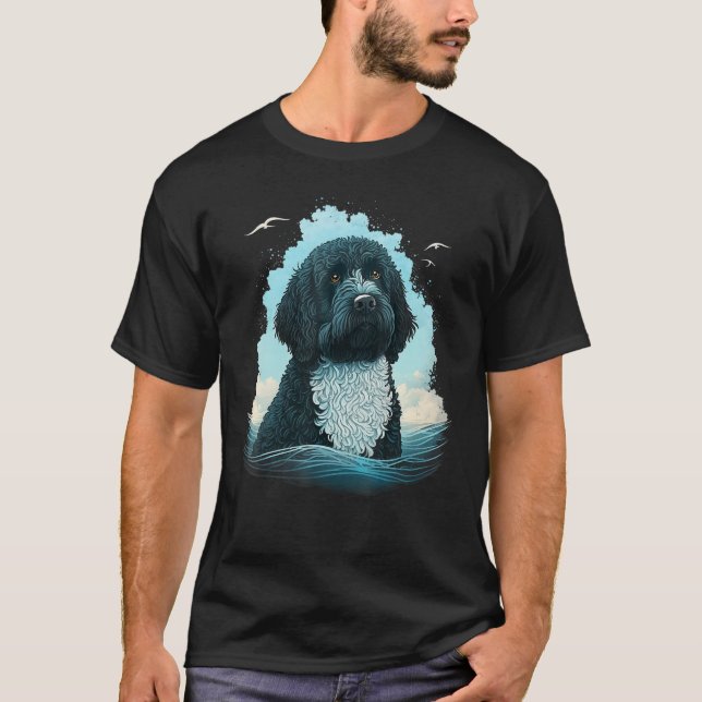 Cute Portie Dog on Portuguese Water Dog  1 T-Shirt (Front)
