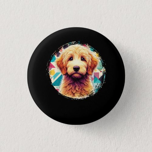 Cute Portrait Goldendoodle Dog on Golden Doodle Lo Button