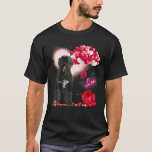 Cute Portuguese Water Dog Balloon Heart Valentine' T-Shirt