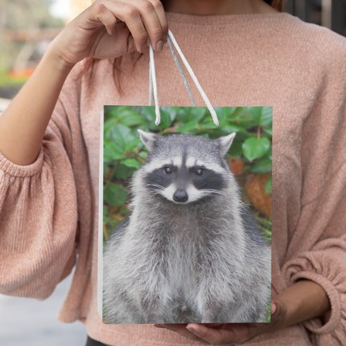 Cute Posing Raccoon Wildlife Photo Medium Gift Bag