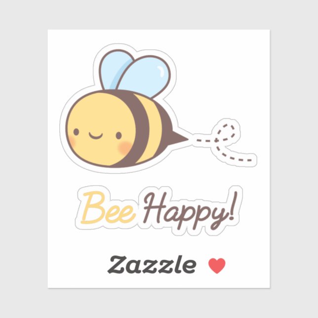 Cute Positive Bee Happy Sticker (Sheet)