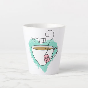 Cute Positivitea Gift for Graduation, New Job Latte Mug