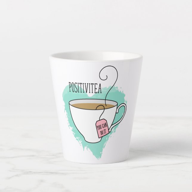 Cute Positivitea Gift for Graduation, New Job Latte Mug (Front)