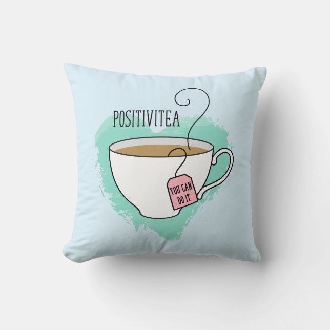 Cute Positivitea Gift for New Home Throw Pillow (Front)