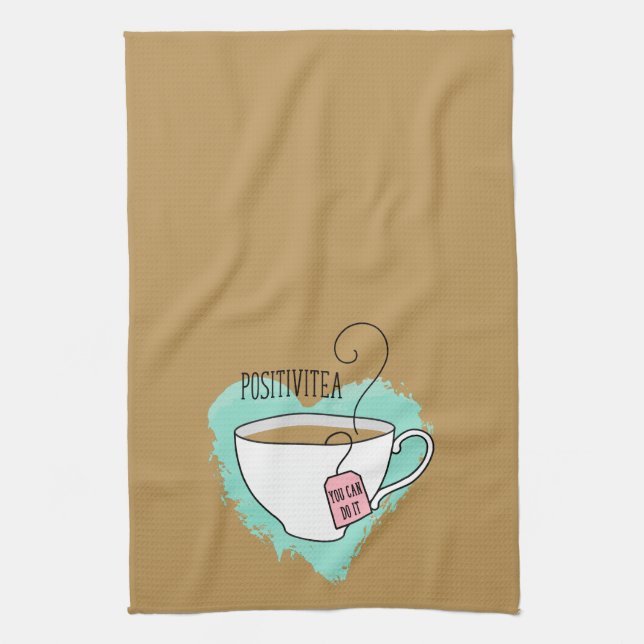 Cute Positivitea Gift for Tea Lover Kitchen Towel (Vertical)