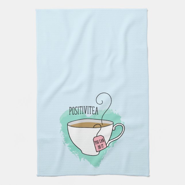 Cute Positivitea Gift for Tea Lover Kitchen Towel (Vertical)