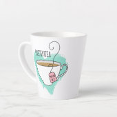 Cute Positivitea Gift for Tea Lovers Latte Mug (Left Angle)