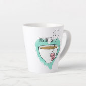 Cute Positivitea Gift for Tea Lovers Latte Mug (Right Angle)