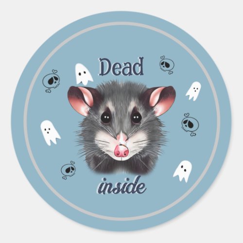 Cute Possum Dead Inside skulls and ghosts stickers